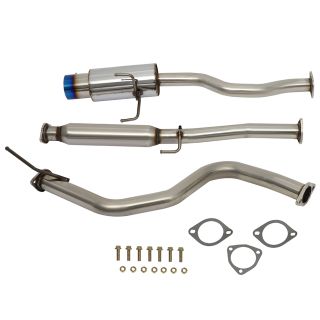 1992-2000 Honda Civic 1.5L 1.6L 4.5" Rolled Burnt Tip Muffler Catback Exhaust System