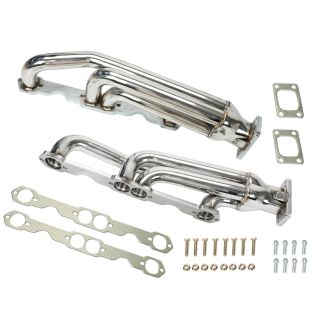 Twin Turbo Exhaust Header for 1982-1992 Chevy Camaro Trans Am Firebird 350 305 Small Block SBC T3 V8