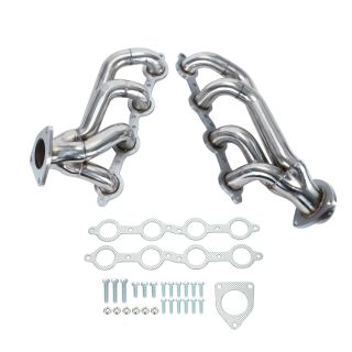 Shorty Exhaust Header for 2002-2016 Chevy Silverado 1500 2500HD 3500HD 4.8L 5.3L 6.0L