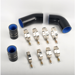 2004-2005 Chevy GMC 2500HD 6.6L Duramax LLY Intercooler Boot Silicone Hose Kit Black