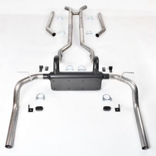 1967-1974 Chevy V8 Camaro Nova Pontiac Firebird 2.5" Crossmember Back Dual Exhaust System