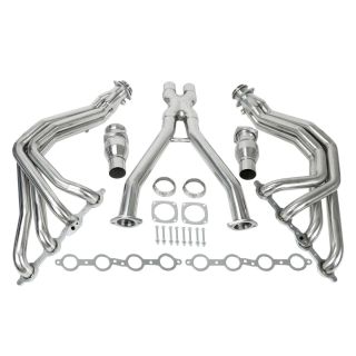 Long Tube Exhaust Header with X-Pipe for 97-04 Chevy Corvette LS1 LS6 C5 5.7L
