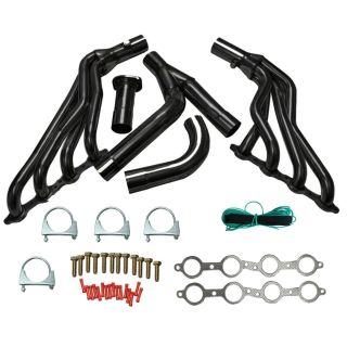 Black Exhaust Header Y-pipe Kit for 1999-2006 Chevy GMC GMT800 4.8L 5.3L 6.0L Silverado Sierra 2WD