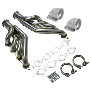 1997-2014 Chevy Small Block V8 LS1 LS2 LS3 LS6 LSX Shorty Turbo Exhaust Header w/Elbow Adapte