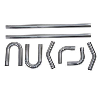 2 Inch DIY Custom Exhaust Pipe Kit Stainless Mandrel Bend Tube Straight U-Bend Universal 8PCS