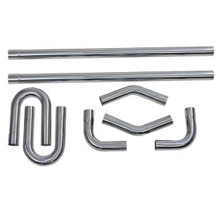 2.5 Inch DIY Custom Exhaust Pipe Kit Stainless Mandrel Bend Tube Straight U-Bend Universal 8PCS