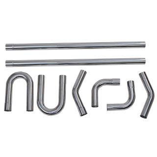 3 Inch DIY Custom Exhaust Pipe Kit Stainless Mandrel Bend Tube Straight U-Bend Universal 8PCS