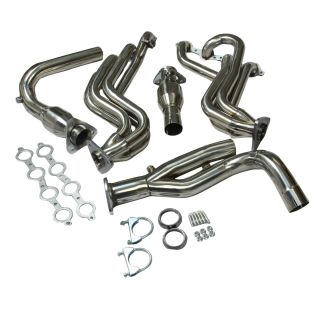 Exhaust Header with Y-Pipe for 1999-2006 GMC Chevy GMT800 V8 Silverado Sierra 4.8L 5.3L 6.0L