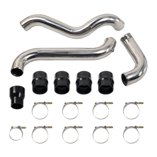 Polished 3" Intercooler Pipe Boot Kit for 2011-2016 GMC Chevy 6.6L LML Duramax 2500HD 3500HD