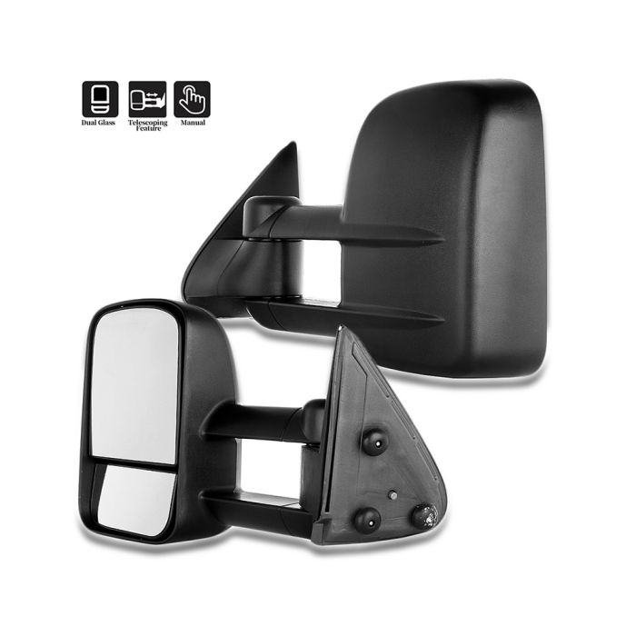 Towing Mirror Pair for 1999-2006 Chevy Silverado Avalanche Suburban GMC Sierra1500 2500 Manual Adjustment 