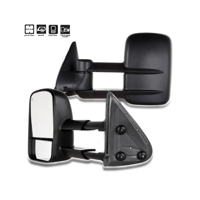 Towing Mirror Pair for 1999-2002 Chevy Silverado GMC Sierra 1500 2500 HD 3500 Heated Manual Adjustable 