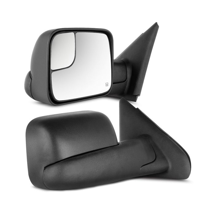 Towing Mirror Pair for 2002-2009 Dodge Ram 1500 2500 3500 Power Heated Non-Turn Signal 