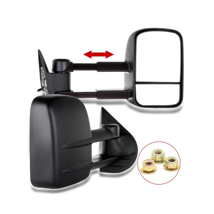 Towing Mirror Pair for 2007-2014 Chevy Silverado Suburban GMC Sierra 1500 2500 3500 Manual Adjusted Non-Heated 