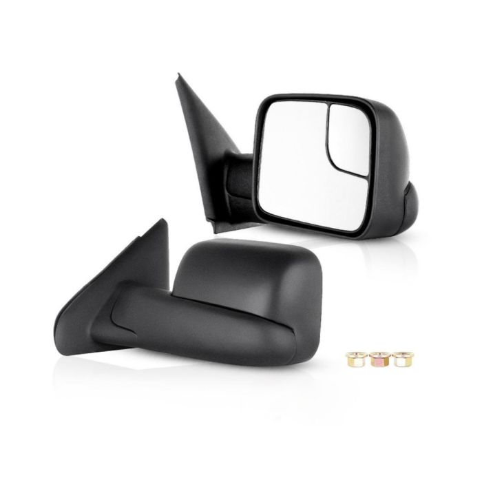 Towing Mirror Pair for 2002-2008 Dodge Ram 1500 2003-2010 Ram 2500 3500 Power Heated Manual Folding 