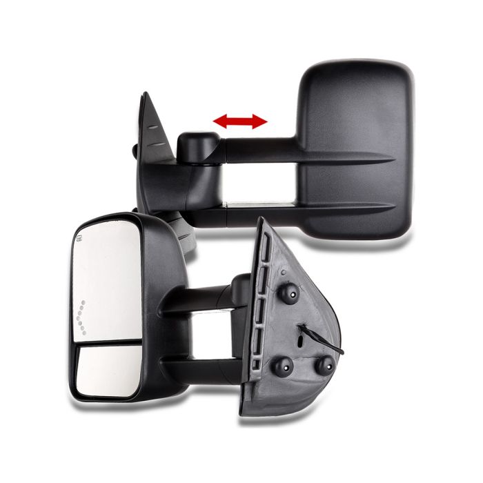 Towing Mirror Pair for 2007-2014 Chevy Silverado GMC Sierra 1500 2500 3500 HD Power Heated Arrow Signal Light 