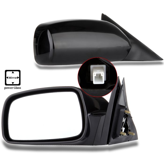 2007-2011 Toyota Camry Driver Side View Mirror Black Power Adjustment Nonfold