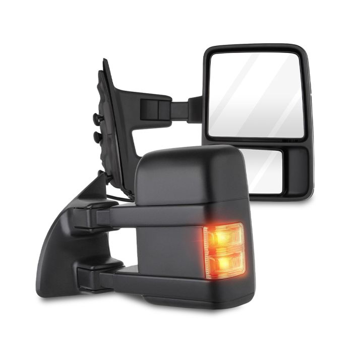 Towing Mirror Pair for 1999-2016 Ford F250 F350 F450 F550 Super Duty Turn Signal Manual Adjusted Non-Heat 
