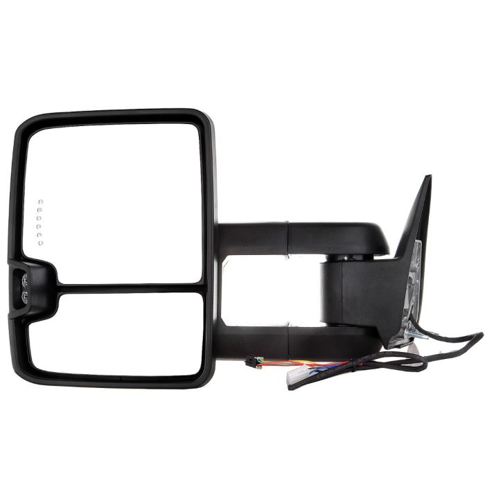 Towing Mirror Chrome Pair for 1988-2001 Chevy GMC C/K 1500 2500 C3500 Power Turn Signal Arrow Clearance Light 