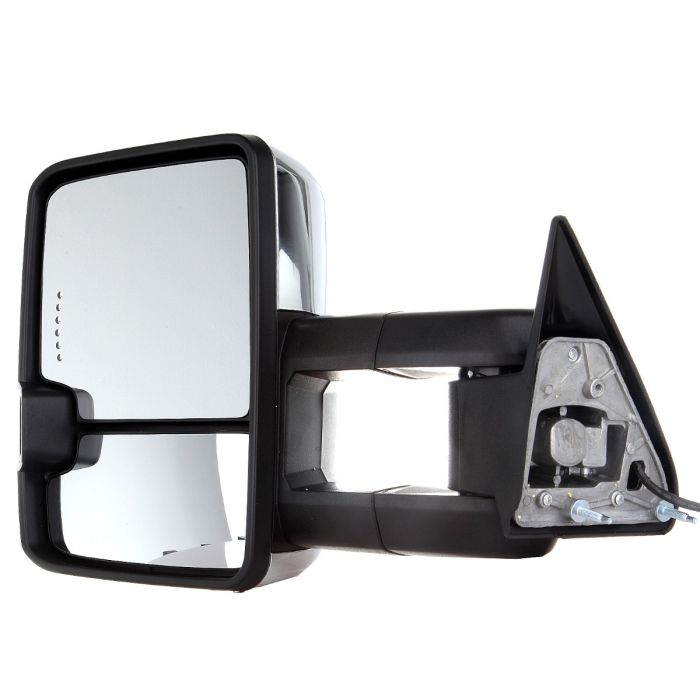 Towing Mirror Chrome Pair for 1988-2001 Chevy GMC C/K 1500 2500 C3500 Power Turn Signal Arrow Clearance Light 