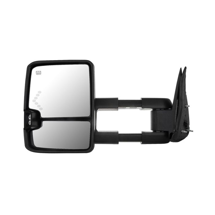 Towing Mirror Chrome Pair for 2003-2007 Chevy Silverado GMC Sierra 1500 2500 3500 Classic Power Heated Turn Signal Puddle Auxiliary Light 