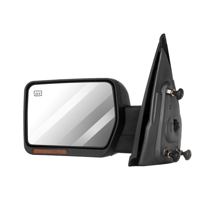 Towing Mirror Chrome Pair for 2004-2014 Ford F150 Power Heated Turn Signal Reflective Stripe 