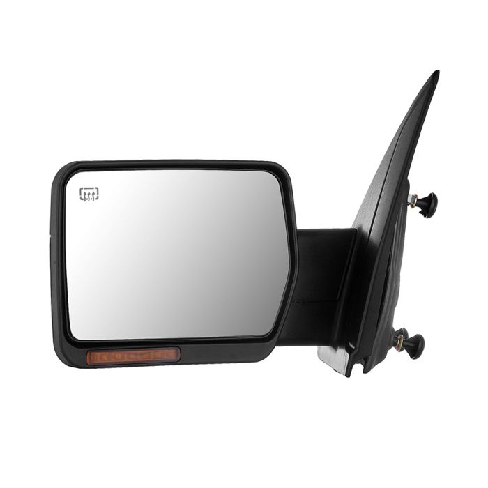 Towing Mirror Chrome Pair for 2004-2014 Ford F150 Power Heated Turn Signal Reflective Stripe 