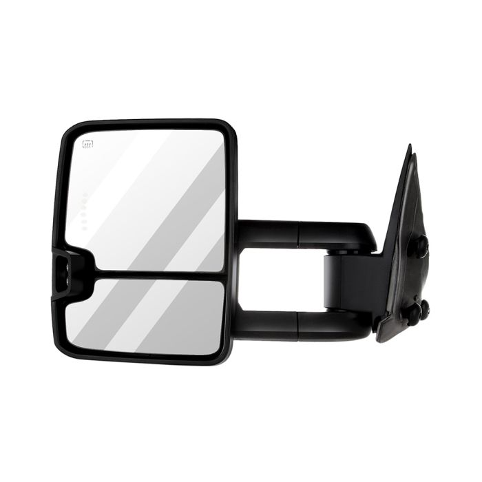 Towing Mirror Pair for 1999-2002 Chevy Silverado Suburban Avalanche GMC Sierra 1500 2500 Power Heated Turn Signal Arrow Auxiliary Puddle Light 