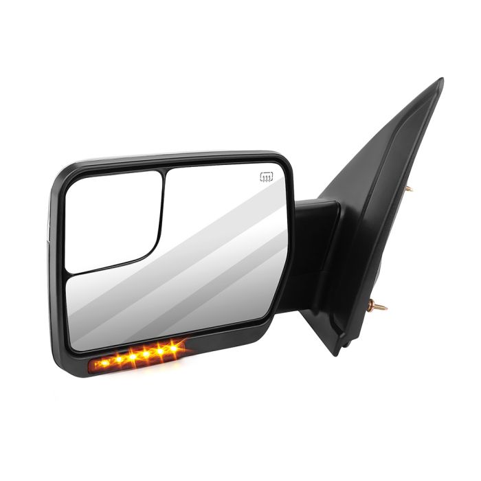 Towing Mirror Chrome Driver Side for 2007-2014 Ford F150 Power Heated Turn Signal Puddle Light 