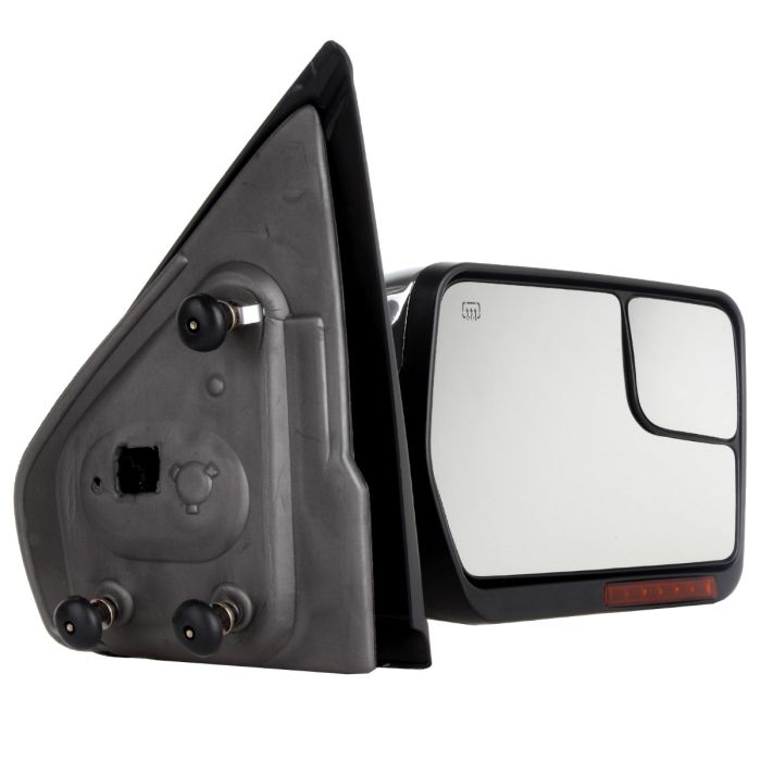 Towing Mirror Passenger Side for 2004-2014 Ford F150 Power Heated Turn Signal Puddle Light Chrome Housing 