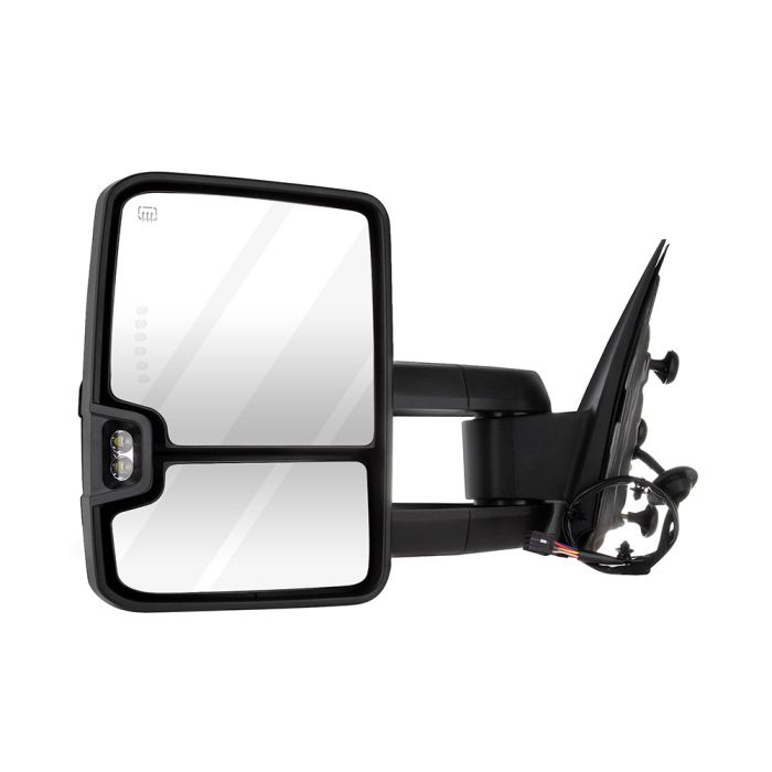 Towing Mirrors Chrome Pair for 2014-2018 Chevy Silverado GMC Sierra 1500 2500 3500 HD Power Heated Turn Signal Clearance Arrow Light 