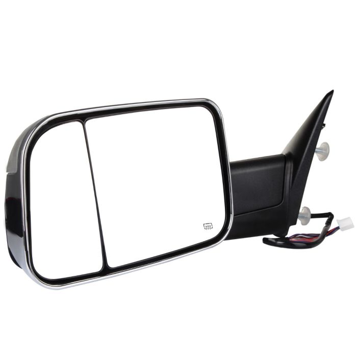 Towing Mirror Chrome Pair for 2009-2018 Ram 1500 2500 3500 Power Heated Turn Signal Puddle Light 