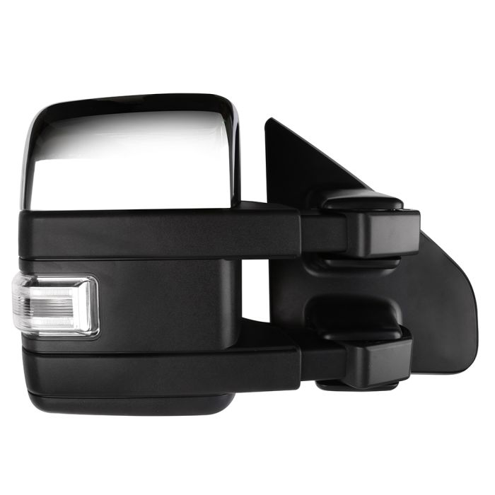 Towing Mirror Chrome Pair for 2004-2014 Ford F150 Power Heated Turn Signal Puddle Clearance Auxiliary Light 