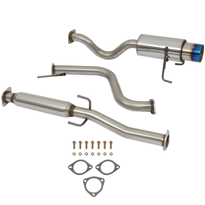 4.5 inch 1993-1997 Honda Civic del Sol 1.5L1.6L Burnt Tip Blue Muffler Catback Cat Back Exhaust System