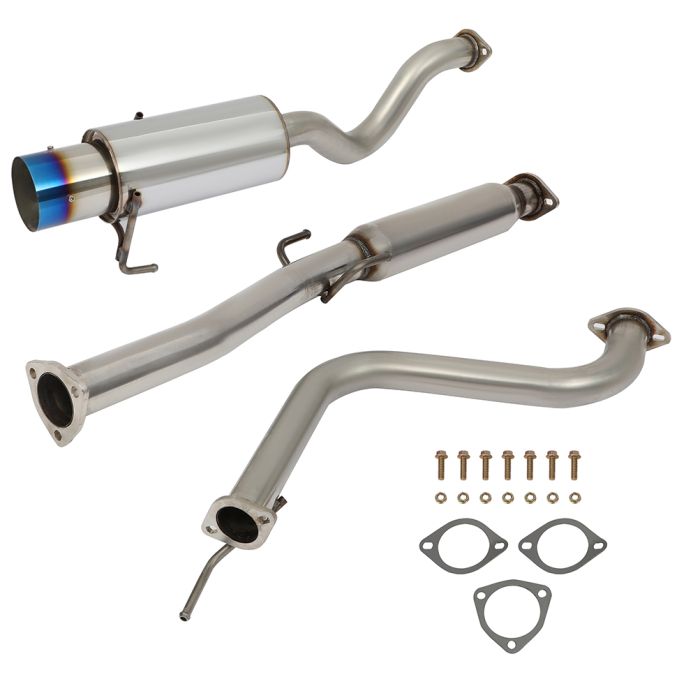 4.5 inch 1993-1997 Honda Civic del Sol 1.5L1.6L Burnt Tip Blue Muffler Catback Cat Back Exhaust System