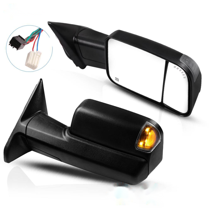Towing Mirror Pair for 2009-2018 Dodge Ram 1500 2500 3500 4500 5500 Power Heated Turn Signal Puddle Light 