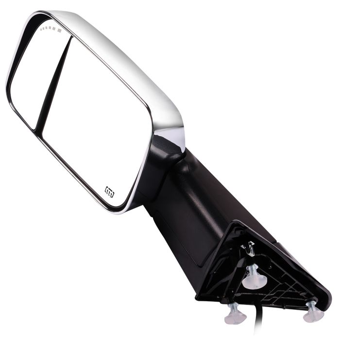 Tow Mirrors Chrome Pair for 2009-2018 Dodge Ram 1500 2500 3500 Power Heated Turn Signal Arrow Puddle Light 