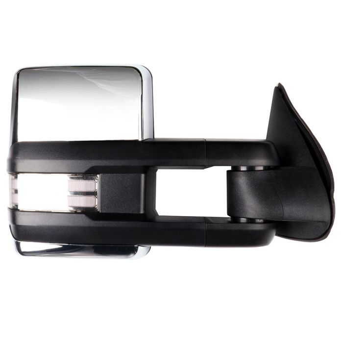 Tow Mirrors Chrome Pair for 2003-2007 GMC Sierra Chevy Silverado 1500 2500 HD Classic Power Heated Dynamic Running Light Arrow Signal 