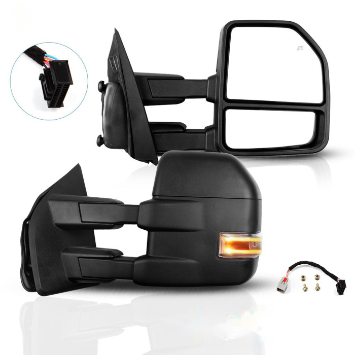 Tow Mirror Pair for 2015-2020 Ford F150 Power Heated Turn Signal 8-Pin Plug 
