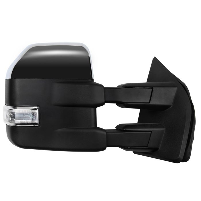 Tow Mirrors Chrome Pair for 2015-2020 Ford F150 Power Heated Turn Signal Puddle Lamp 