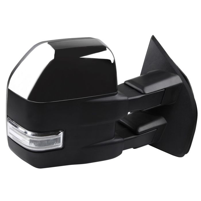 Tow Mirrors Chrome Pair for 2015-2020 Ford F150 Power Heated Turn Signal Puddle Lamp 