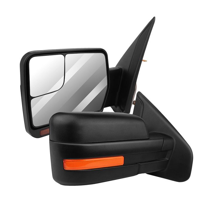 Towing Mirrors Pair for 2004-2014 Ford F150 Power Heated Turn Signal Lights Reflector 