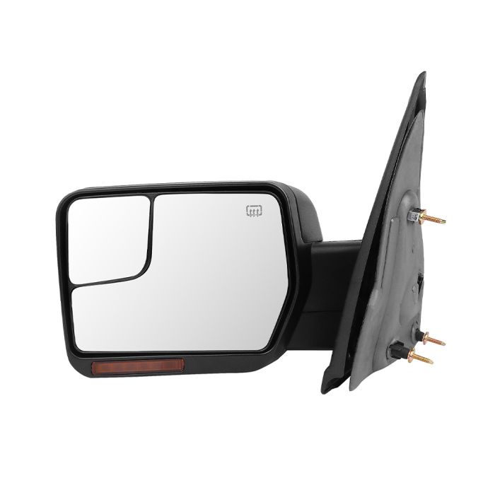 Towing Mirror Driver Side for 2004-2014 Ford F150 Power Heated Turn Signal Puddle Lamp Reflector 