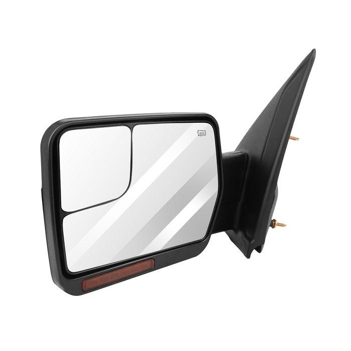 Towing Mirror Driver Side for 2004-2014 Ford F150 Power Heated Turn Signal Puddle Lamp Reflector 