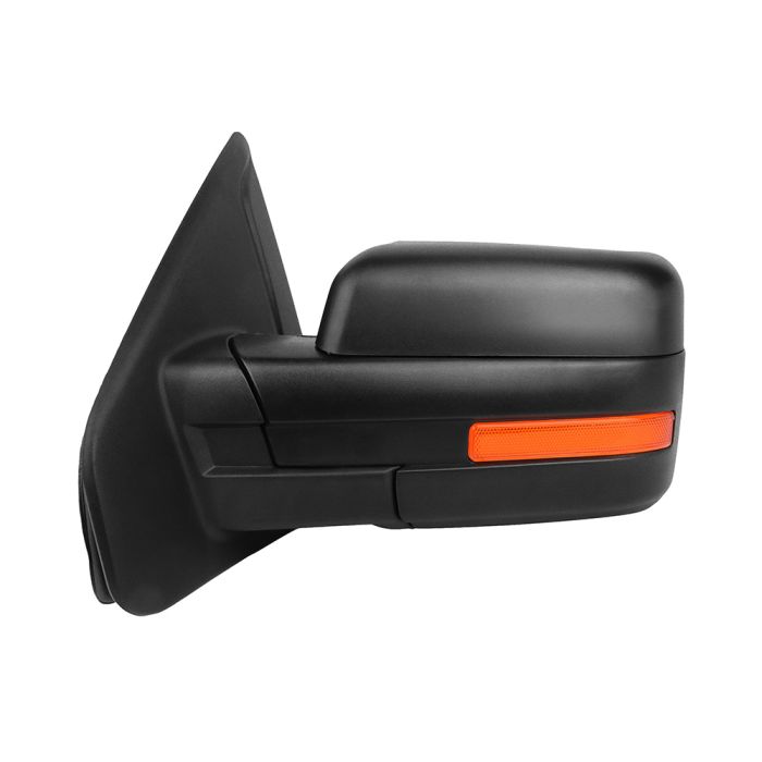 Towing Mirror Driver Side for 2004-2014 Ford F150 Power Heated Turn Signal Puddle Lamp Reflector 