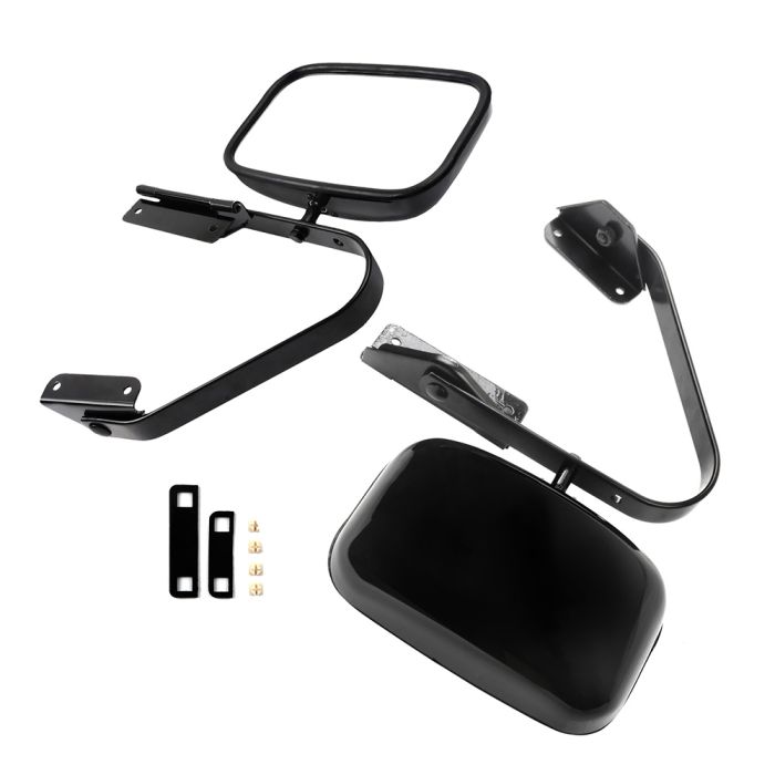 Side View Manual Mirrors For 80-96 Ford F150 83-92 Ford Ranger Black Pair Set