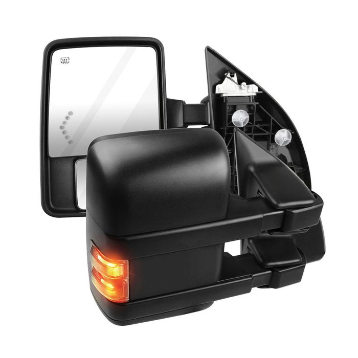 Towing Mirror Pair for 1999-2007 F250 F350 F450 F550 Super Duty Excursion Power Heated Turn Signal Arrow Light 