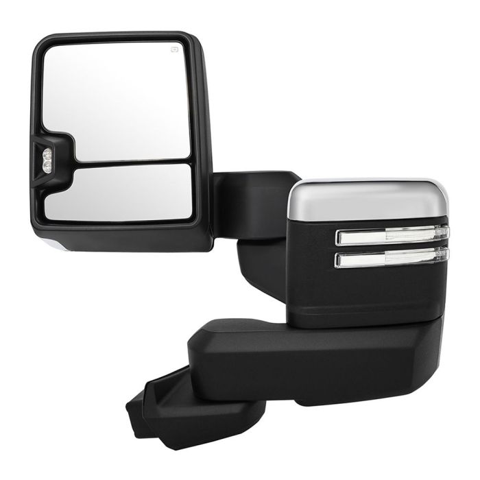 Tow Mirrors Chrome Pair for 2019-2022 Chevy Silverado 1500 Power Heated Turn Signal Puddle Clearance Lamp 