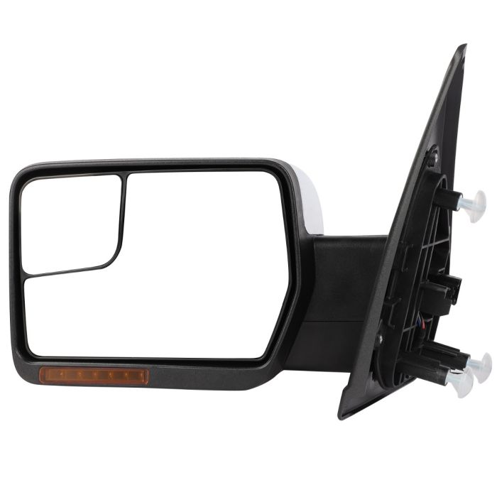 Tow Mirrors Chrome Pair for 2004-2014 Ford F150 Power Heated Turn Signal Puddle Light 