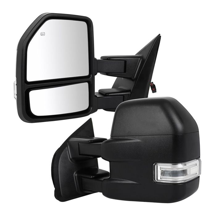 Tow Mirrors Pair for 2015-2020 Ford F150 22PIN to 8PIN Power Heated Turn Signal Puddle Temp Sensor 