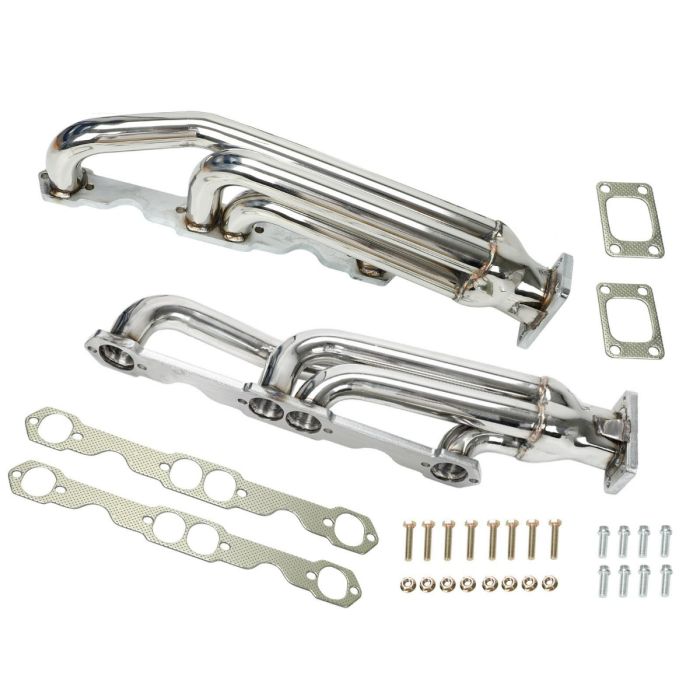 Twin Turbo Exhaust Header for 1982-1992 Chevy Camaro Trans Am Firebird 350 305 Small Block SBC T3 V8 